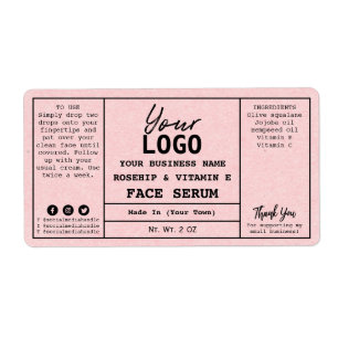 Papier rose pâle Kraft Étiquettes de la série de