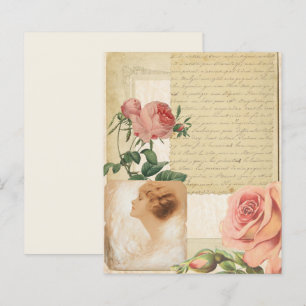 Papier Rose Vintage à puce