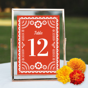 Papier rouge chaud Picado Mariage Numéro de table