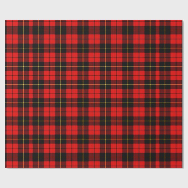 Papier rouge d'emballage cadeau de plaid de tartan (Plat)