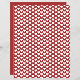 Papier rouge Motif à rebut Coeurs mignons
