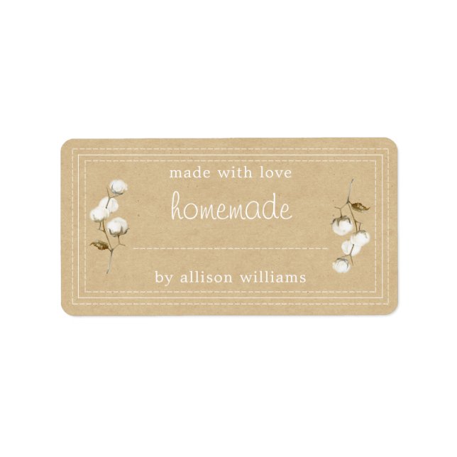 Papier rustique Étiquette en coton Sprig Kraft fai (Devant)