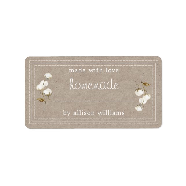 Papier rustique Étiquette en coton Sprig Kraft fai (Devant)