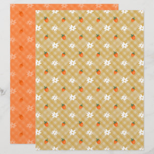 Papier scrapbook à carreaux de fraise