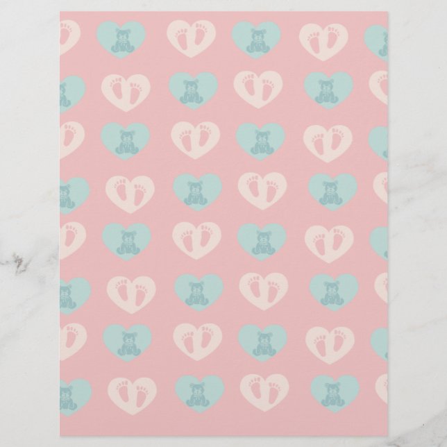 Papier scrapbook à motif bébé (Devant)