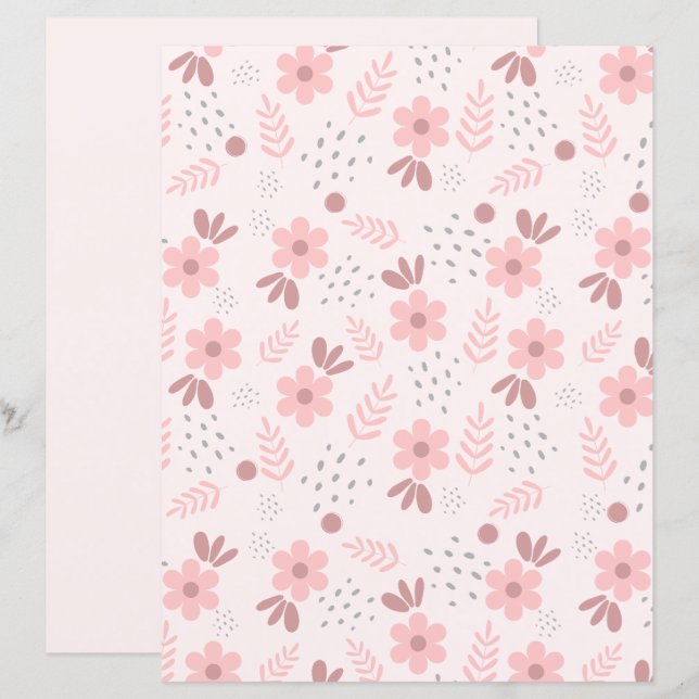 Papier scrapbook à motif de fleurs mignonnes (Devant / Derrière)
