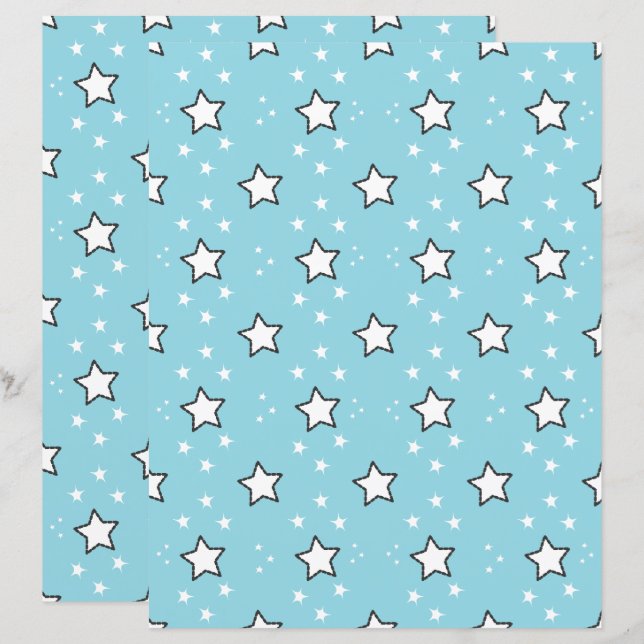 Papier scrapbook à motif d'étoile mignon (Devant / Derrière)