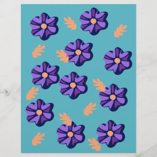 Papier scrapbook à motif floral violet