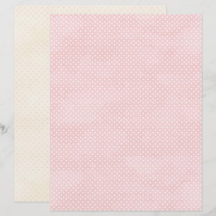 Papier scrapbook à pois rose Coquette Vintage