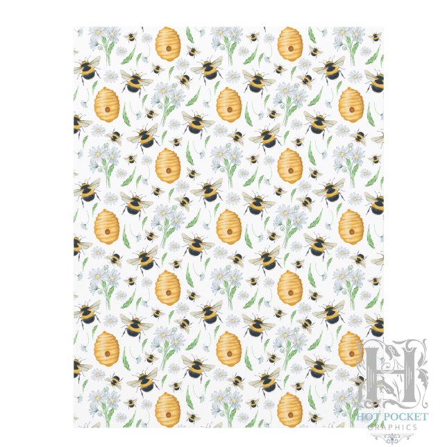 Papier scrapbook Abeilles miel floral (Créateur téléchargé)