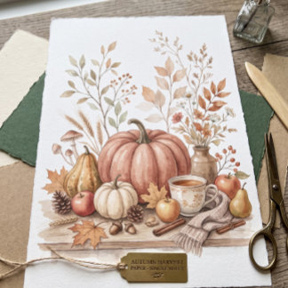 Papier scrapbook aquarelle automne