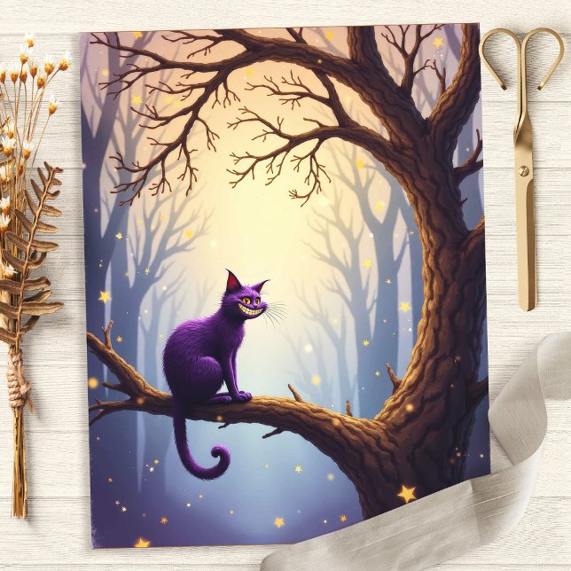 Papier scrapbook Arbre Chat du Cheshire Fantaisist (Créateur téléchargé)