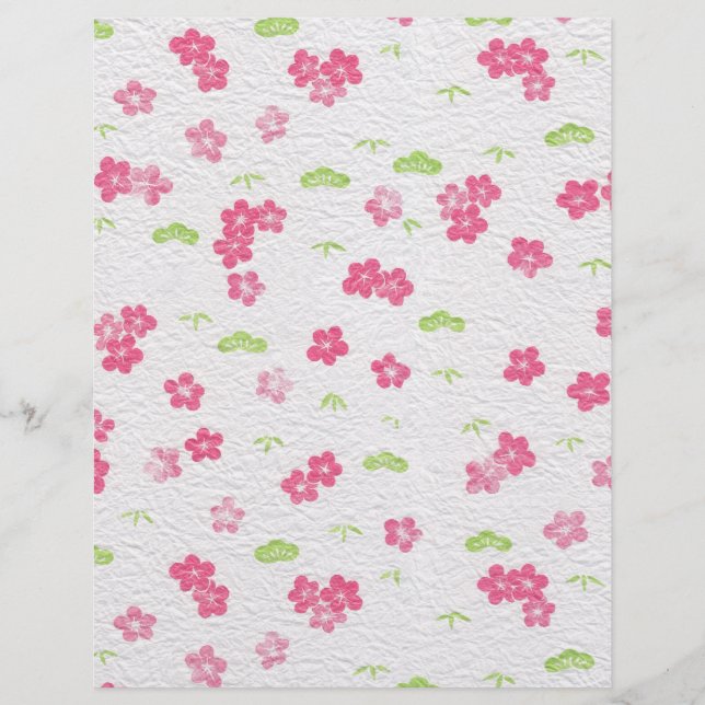 Papier scrapbook artisanat floral rose washi (Devant)