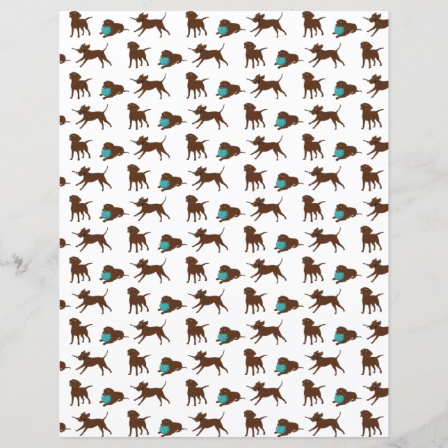 papier scrapbook bande dessinée lr labrador chocol (Devant)