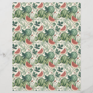 Papier scrapbook beige vintage bontanic pastèque