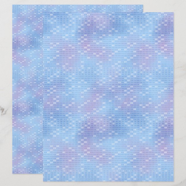Papier scrapbook bleu clair Crible d'Ératosthène (Devant / Derrière)