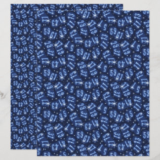 Papier scrapbook bleu constellation mathématique d