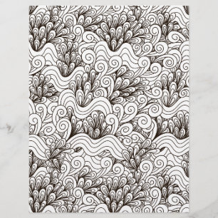 Papier scrapbook Boucles & Volutes Page de coloria