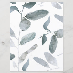 Papier scrapbook Branches d'Eucalyptus Gris