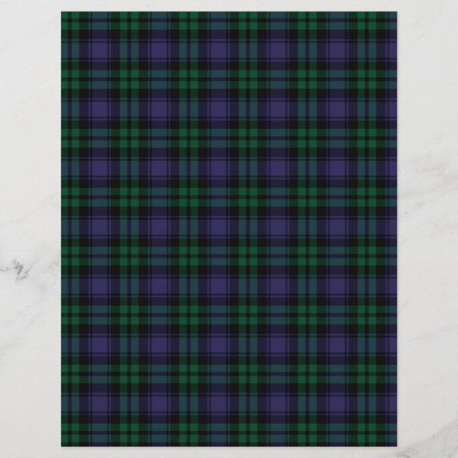 Papier scrapbook carreau Black Watch Tartan (Devant)