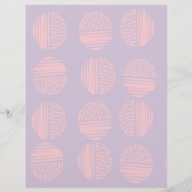 Papier scrapbook cercle rose et lavande (Devant)