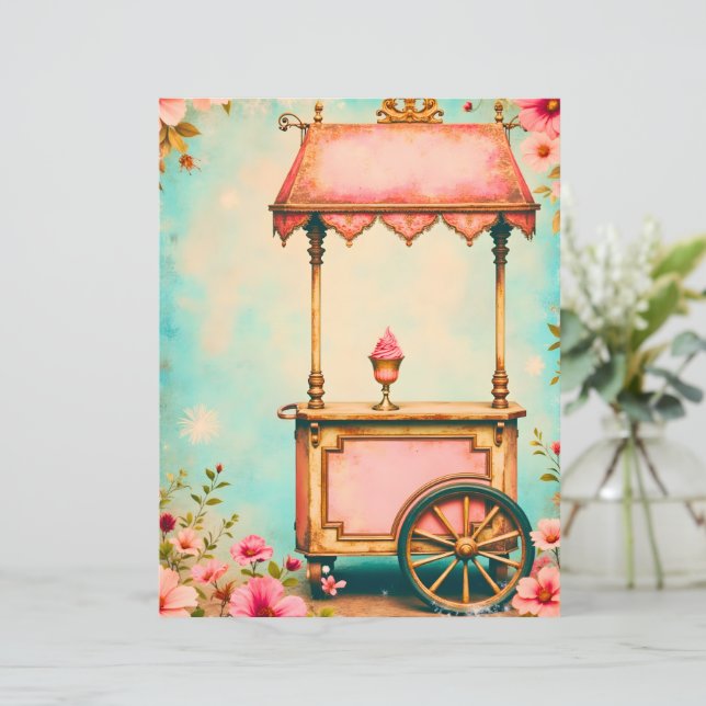 Papier scrapbook chariot de glace de style antique (Debout devant)