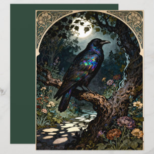Papier scrapbook corbeau Art Nouveau