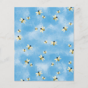 Papier scrapbook d'abeilles dans un ciel bleu