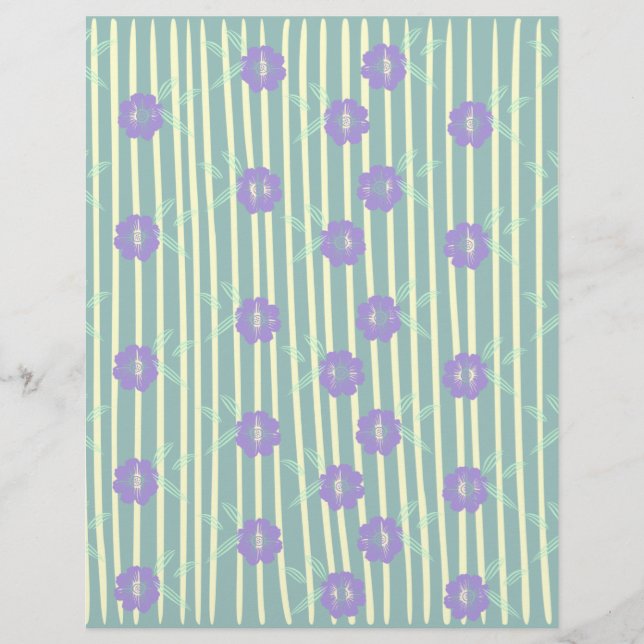 Papier scrapbook de design floral (Devant)