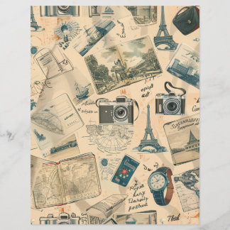 Papier scrapbook de destination de voyage vintage