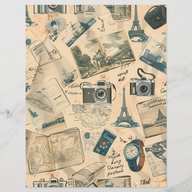 Papier scrapbook de destination de voyage vintage  (Devant)