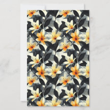 Papier scrapbook de fleurs de lys jaunes élégants