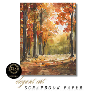 Papier scrapbook de forêt automnale aquarelle