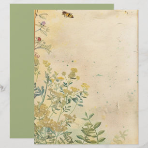 Papier scrapbook de jardin botanique vintage