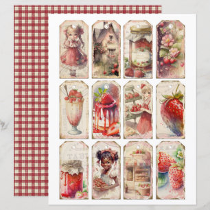 Papier scrapbook de la ferme aux fraises vintage