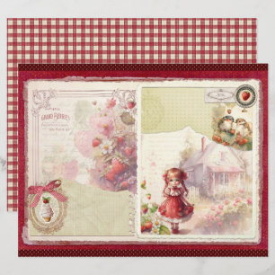 Papier scrapbook de la ferme de fraises vintage