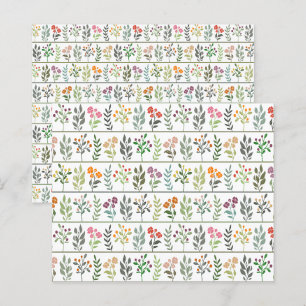 Papier scrapbook de l'herbier botanique coloré
