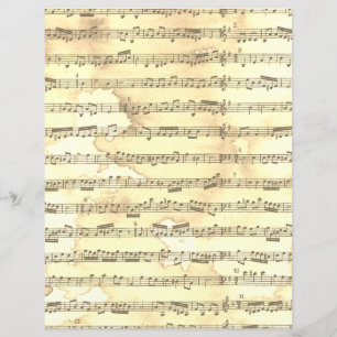Papier scrapbook de musique Sepia taché d'eau