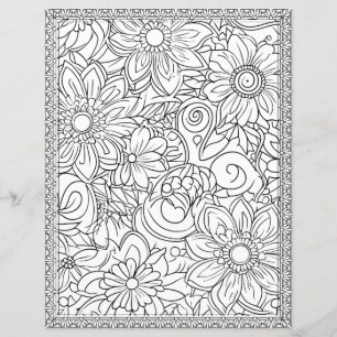 Papier scrapbook de page de coloriage florale élég