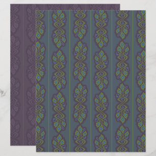 Papier scrapbook de paon Art Nouveau