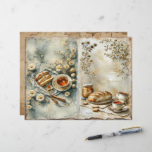 Papier scrapbook de petit-déjeuner estival vintage