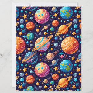 Papier scrapbook de planètes de dessin animé color