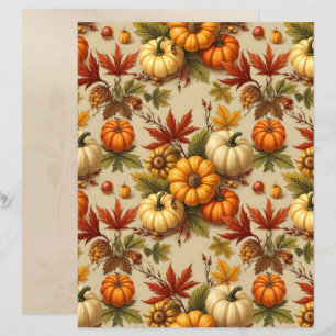 Papier scrapbook de récolte de citrouille