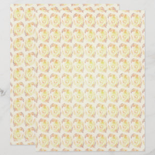 Papier scrapbook de roses abstraites jaunes, page