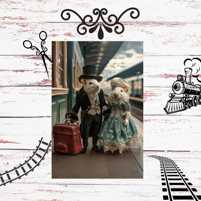 Papier scrapbook de souris voyageant à la français (Créateur téléchargé)