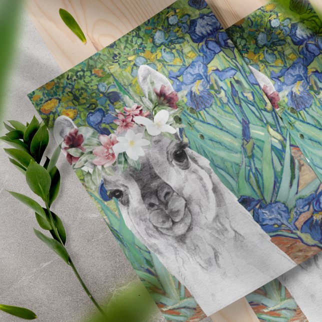 Papier scrapbook de Van Gogh Irises et Llama fanta (Créateur téléchargé)