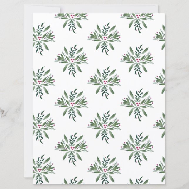 Papier scrapbook de verts et de baies d'hiver (Devant)