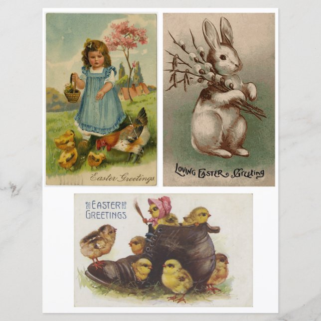 Papier scrapbook de vœux de Pâques vintage (Devant)