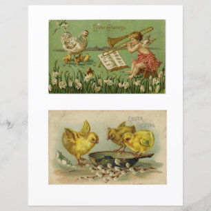 Papier scrapbook de vœux de Pâques vintage deux