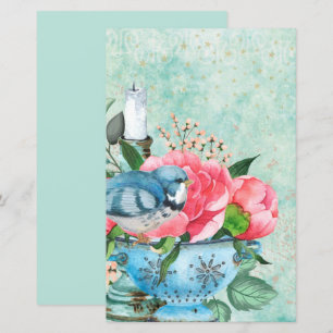 Papier scrapbook découpage à l'aquarelle d'oiseaux
